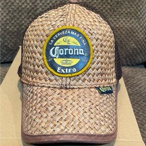 Corona Extra Woven Tan Cap with Yellow and Blue Logo